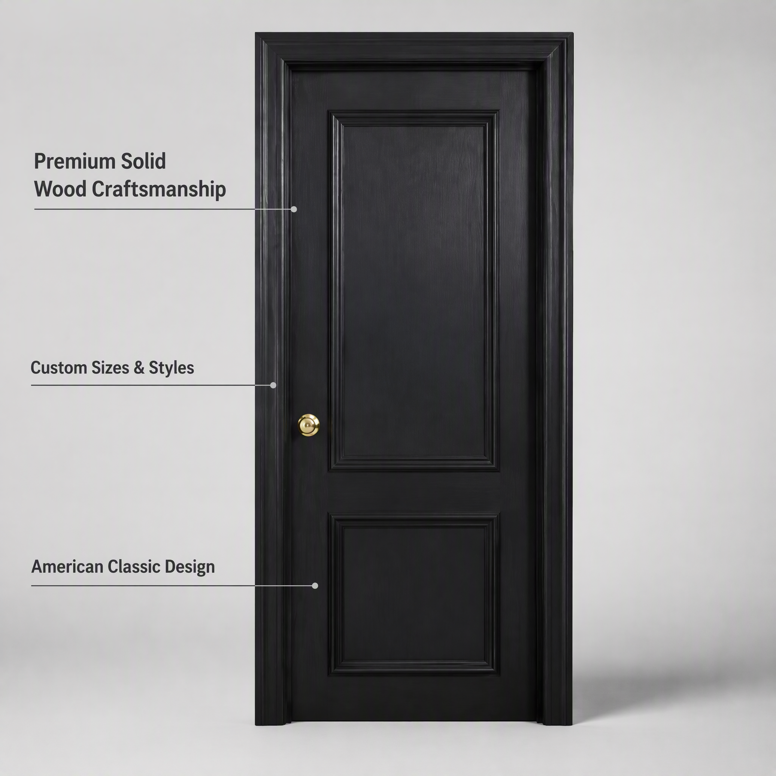 Modern Solid Wood Interior Door French Style for Bedroom Bathroom Pantry Closet Room Divider Home Entrance - Image 3