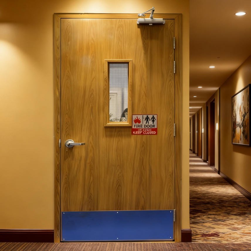 Steel Fire Door with Glass Window & Louvers, UL Certified for Commercial - Image 4