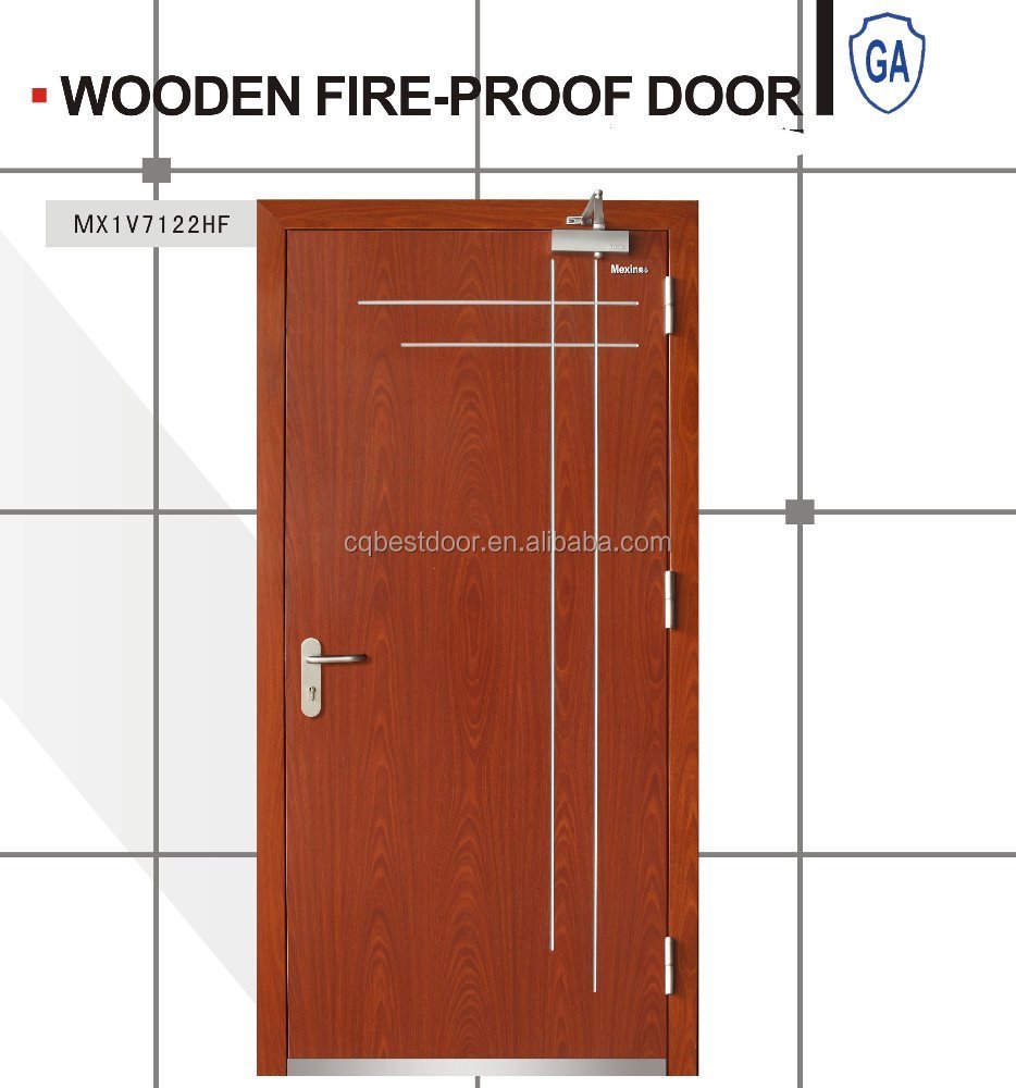 Wooden Door Leaf & Steel Frame Composite Fire-Rated Door (Fire Class: 30min/60min) - Image 4
