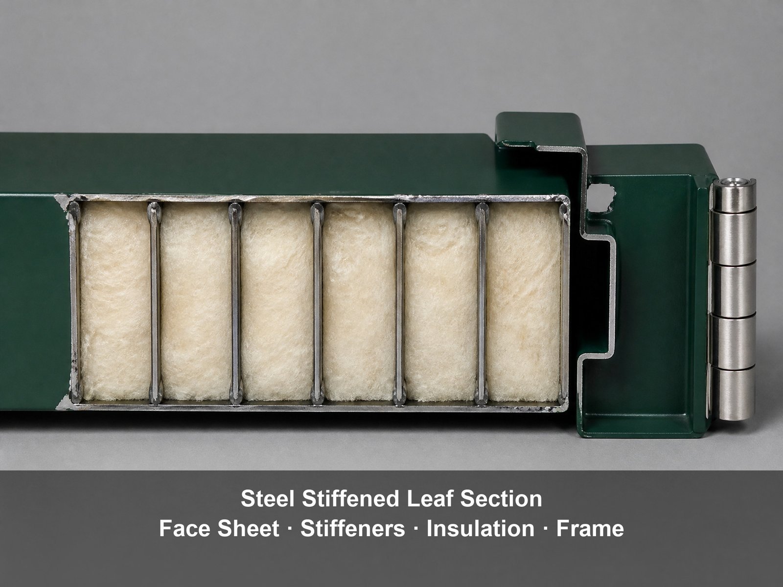 Industrial Door Swing Hinged Hollow Metal Steel Door Fire Rated Green Heavy Duty Steel Stiffened Leaf Single Leaf - Image 4