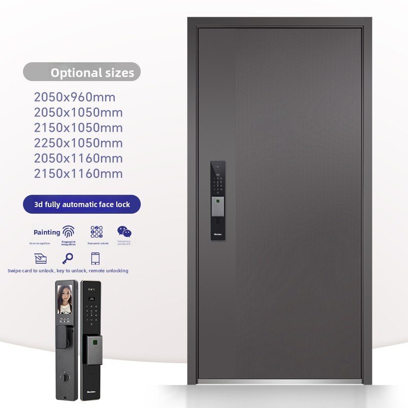 Modern High Security Steel Door | Waterproof Anti-Theft Villa Entrance Door with Smart Fingerprint Lock - Image 4