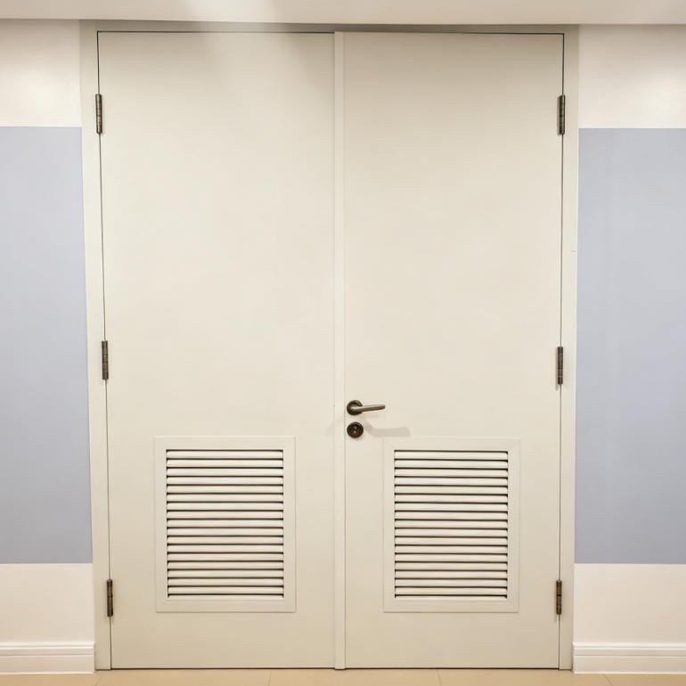 Customizable UL/WHI Certified Steel Fire-Rated Double-Open Door with Louver for Philippine Construction Projects - Image 4