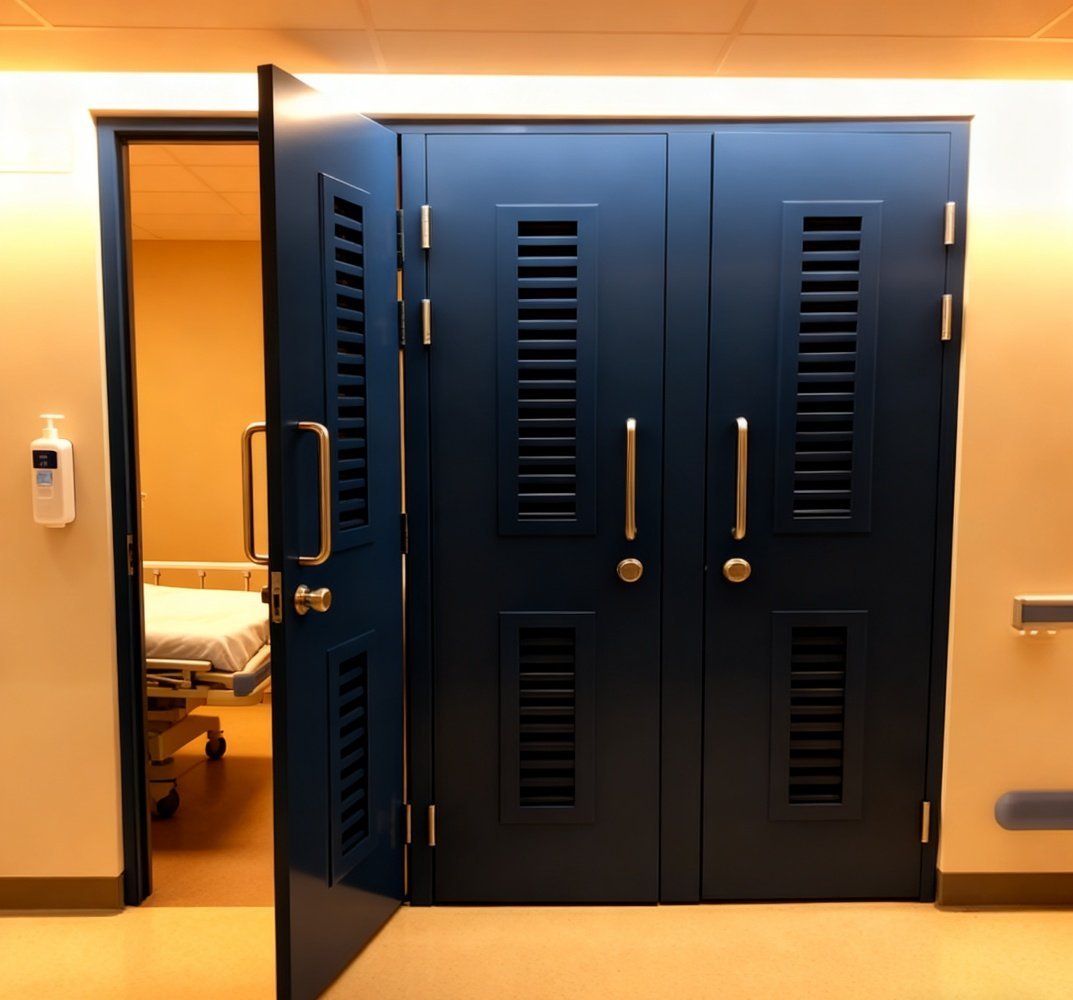 Customizable UL/WHI Certified Steel Fire - Rated Triple Door with Louver for Construction Projects in Costa Rica hospital - Image 4