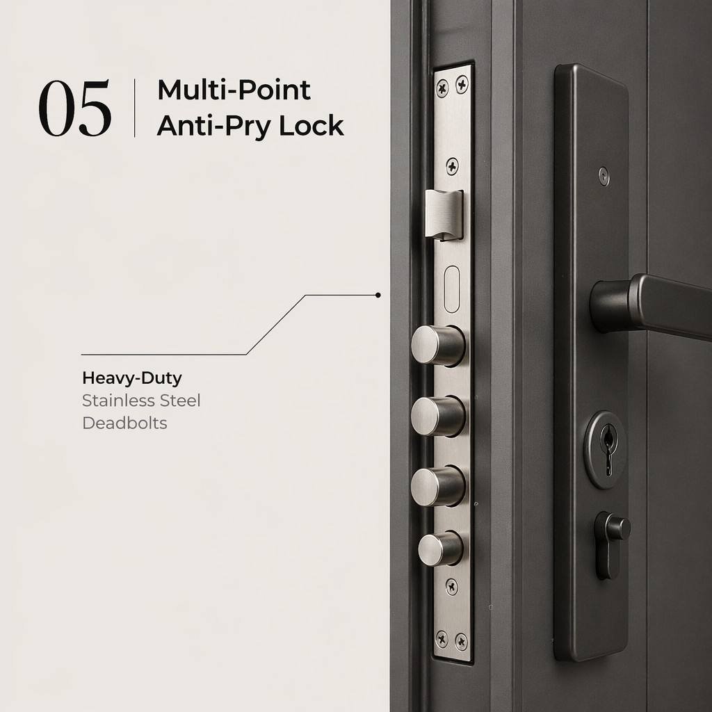 Economical Steel Security Entry Door Durable Metal Front Door for Home Entrance and Warehouse Project CE Certified - Image 4