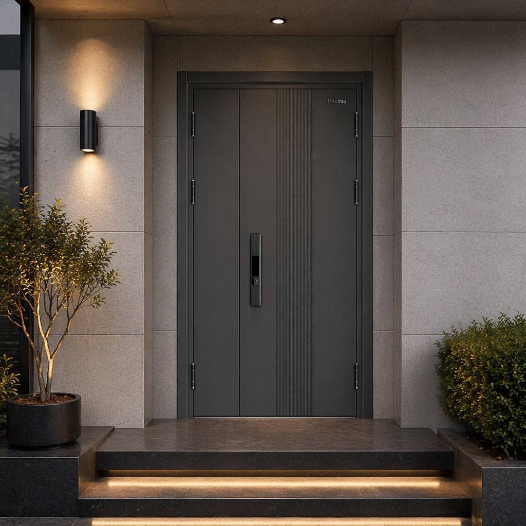 Heavy Duty 180 Min Fireproof Steel Entry Door CE Certified Finished Outdoor Security Door Set with Integrated Pull Handle - Image 4