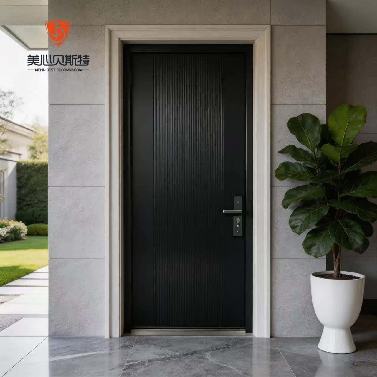 Modern Style Solid Wood Waterproof Villa Entrance Doors Factory Designed Security Doors - Image 4