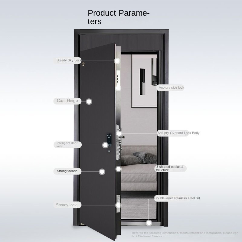 Class a Modern Steel Double Swing Entry Door | Anti-Theft Security Exterior Door for Home & Villa - Image 4