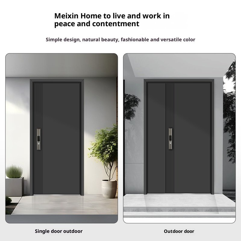 Modern CE Steel Security Door with Fingerprint Lock for Interior Apartment Use Single Door Entry High Security Model XGM-DZ - Image 4
