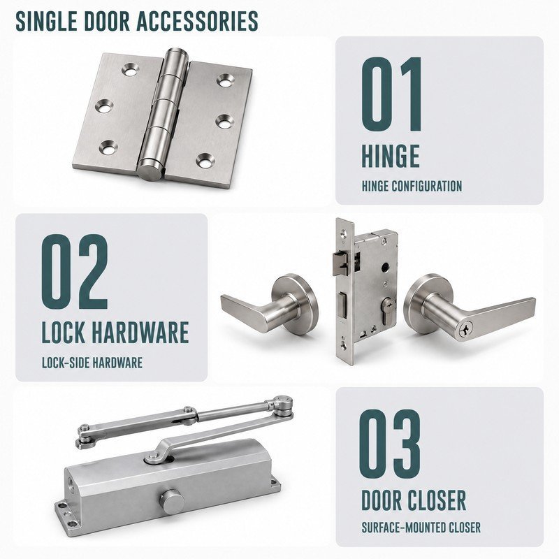 3Hour Fire Rated single Leaf Steel Fire Door with Fire Rated Vision Panel for US Commercial Building Projects - Image 4