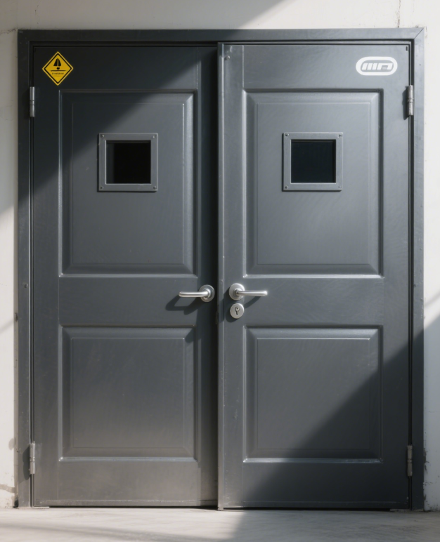Six Panel Double Swing Door - Fire Rated, Soundproof - Image 4