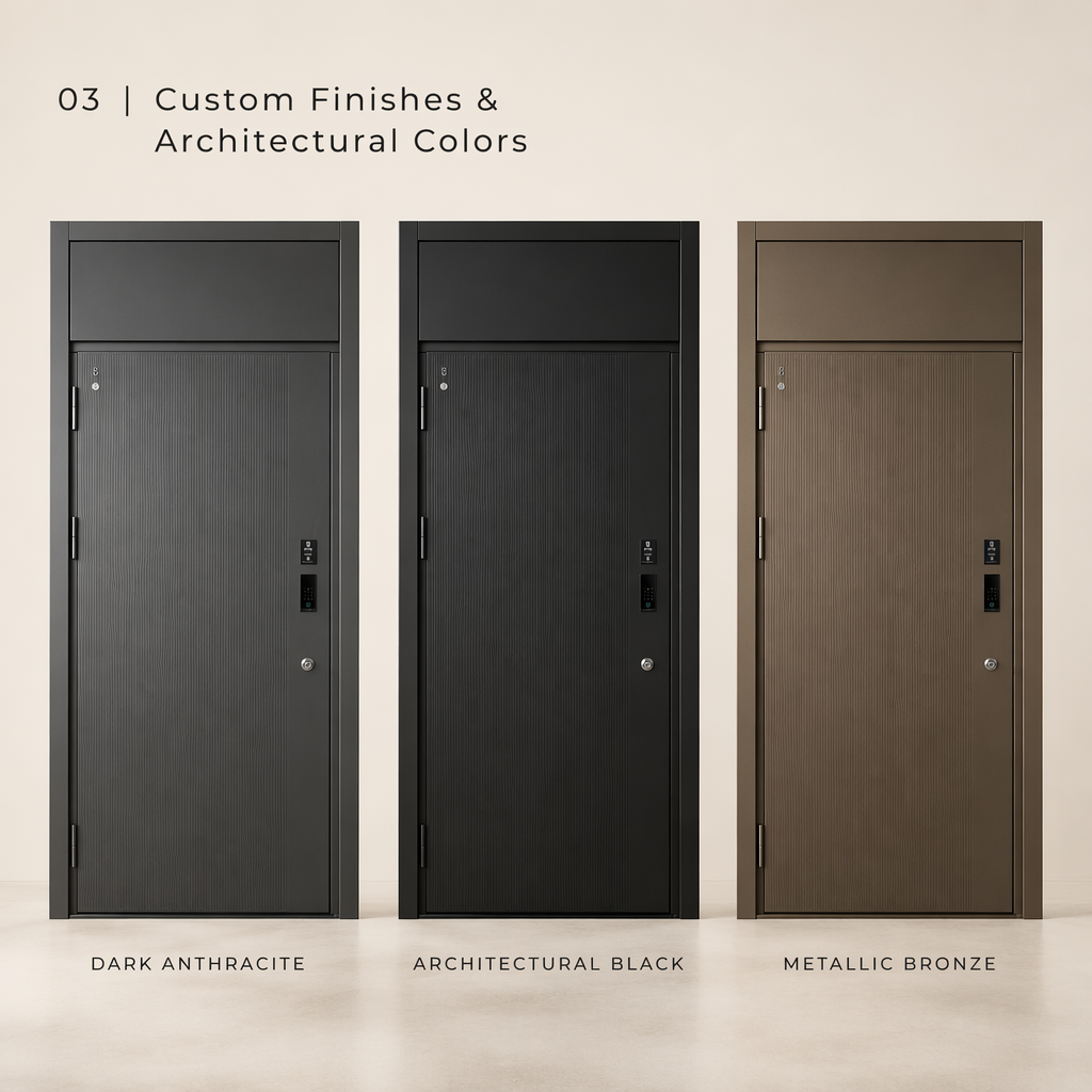 Premium Cast Aluminum Security Entrance Door Modern Luxury Villa Main Entry Door with Smart Biometric Lock - Image 4