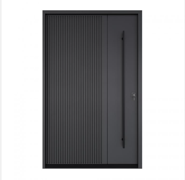 VICENTE Anti-Theft Modern Steel Entry Door with Custom Color Optional Handle & Lock for Commercial Use - Image 4