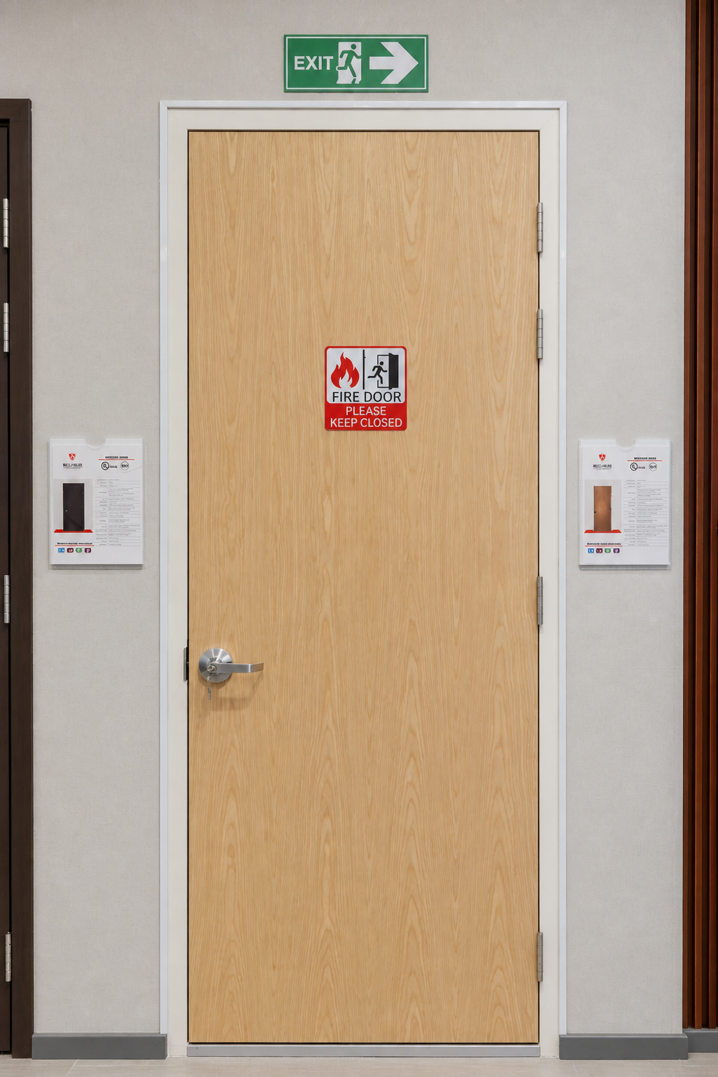 3 Hour Fire Rated Steel Door UL Listed Standard Pair Double Leaf 45mm Water Paint Finish Steel Fire Door Commercial - Image 4