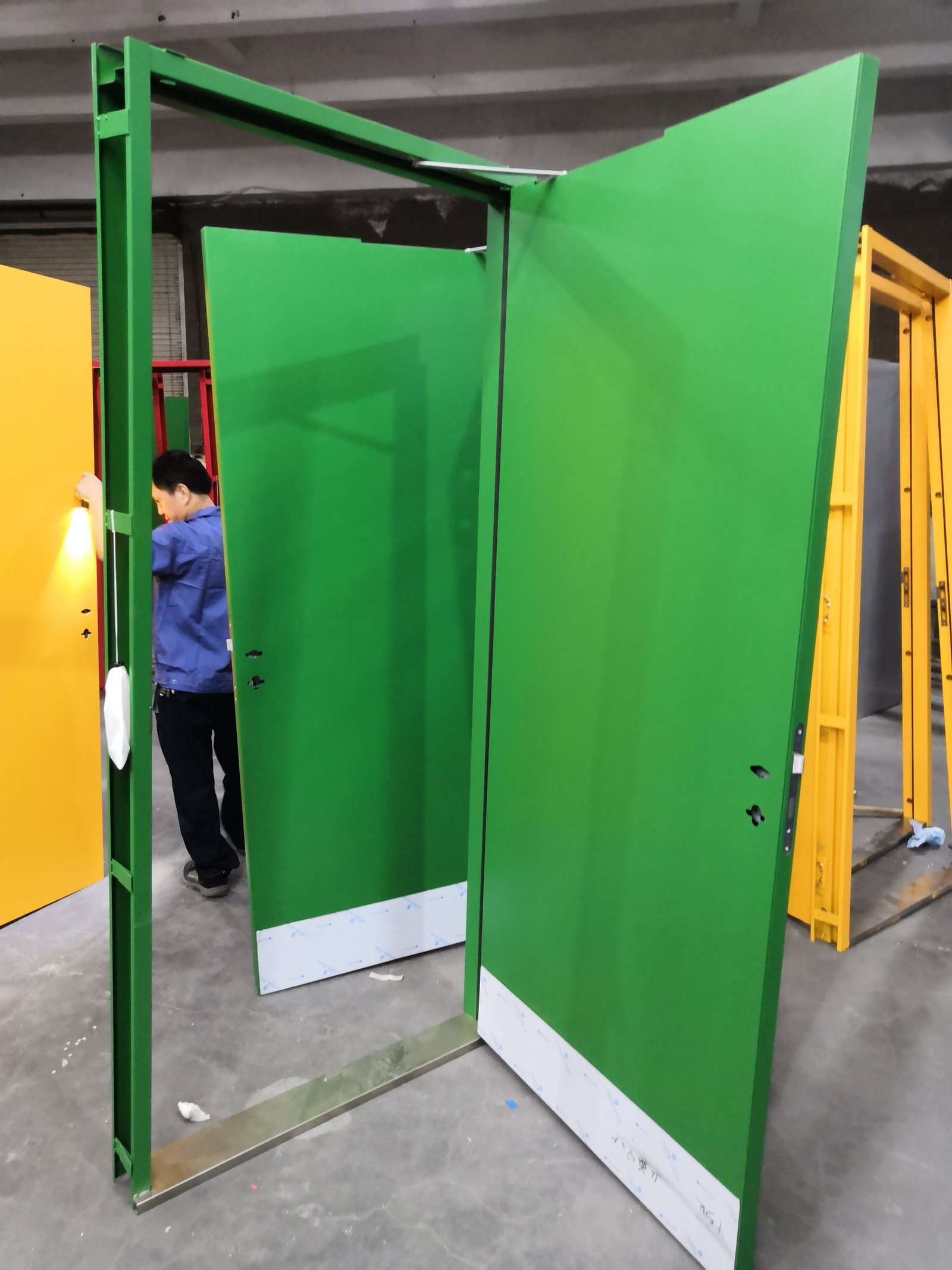 BS Standard 60mind Fire Rated Powder Coating Galvanized Steel Door - Image 5