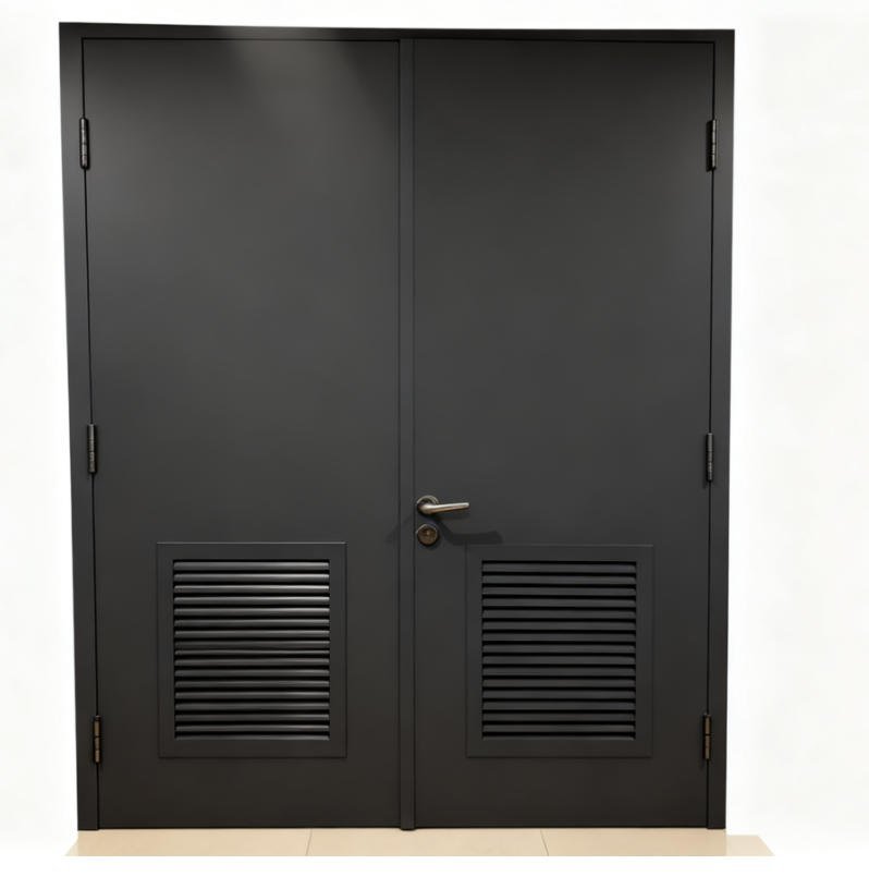 Customizable UL/WHI Certified Steel Fire-Rated Double-Open Door with Louver for Philippine Construction Projects - Image 5