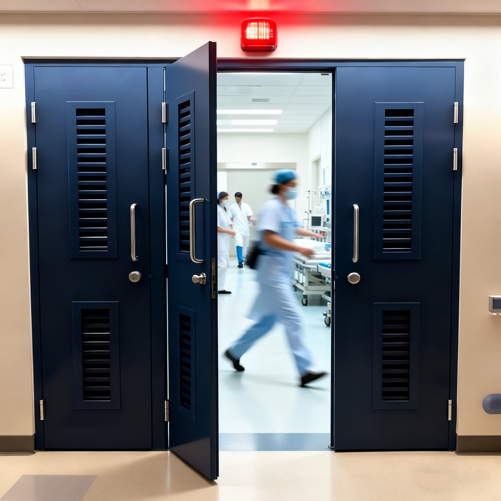 Customizable UL/WHI Certified Steel Fire - Rated Triple Door with Louver for Construction Projects in Costa Rica hospital - Image 5
