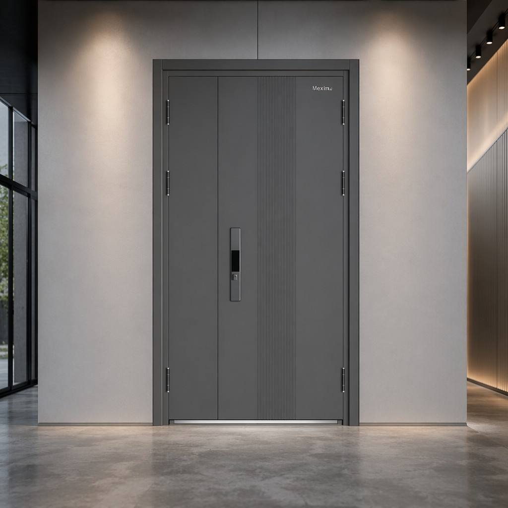 Heavy Duty 180 Min Fireproof Steel Entry Door CE Certified Finished Outdoor Security Door Set with Integrated Pull Handle - Image 5