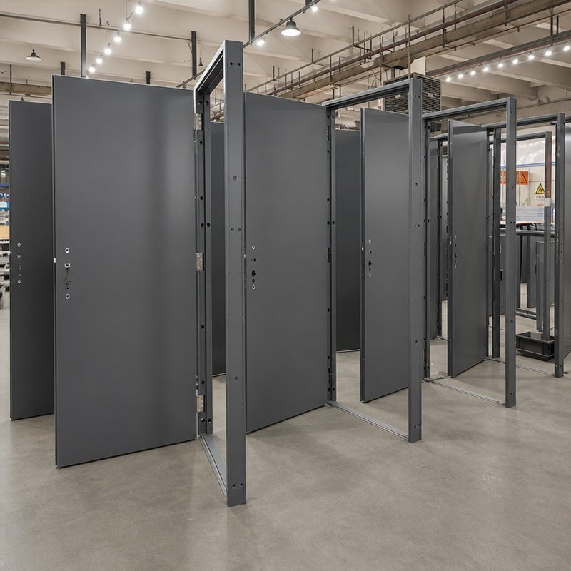 Steel Fire Door E 180 EN 16034 Certified Single Leaf Powder Coated Fire Resistant Pedestrian Doorset Self Closing C - Image 5