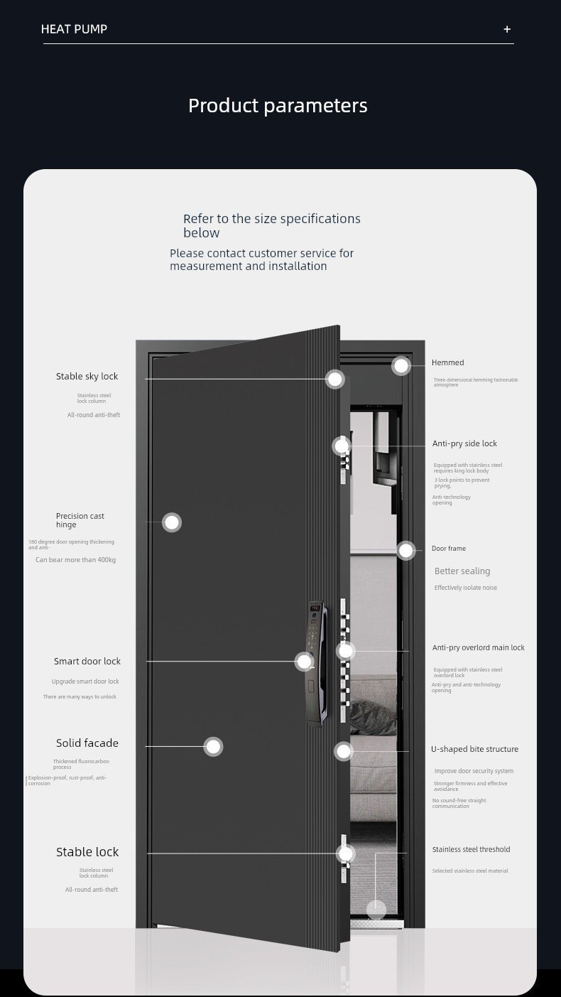 EN ISO Certified Security Entrance Door - Galvanized Steel with Polyurethane Filling & PVC Film Coating - Image 5
