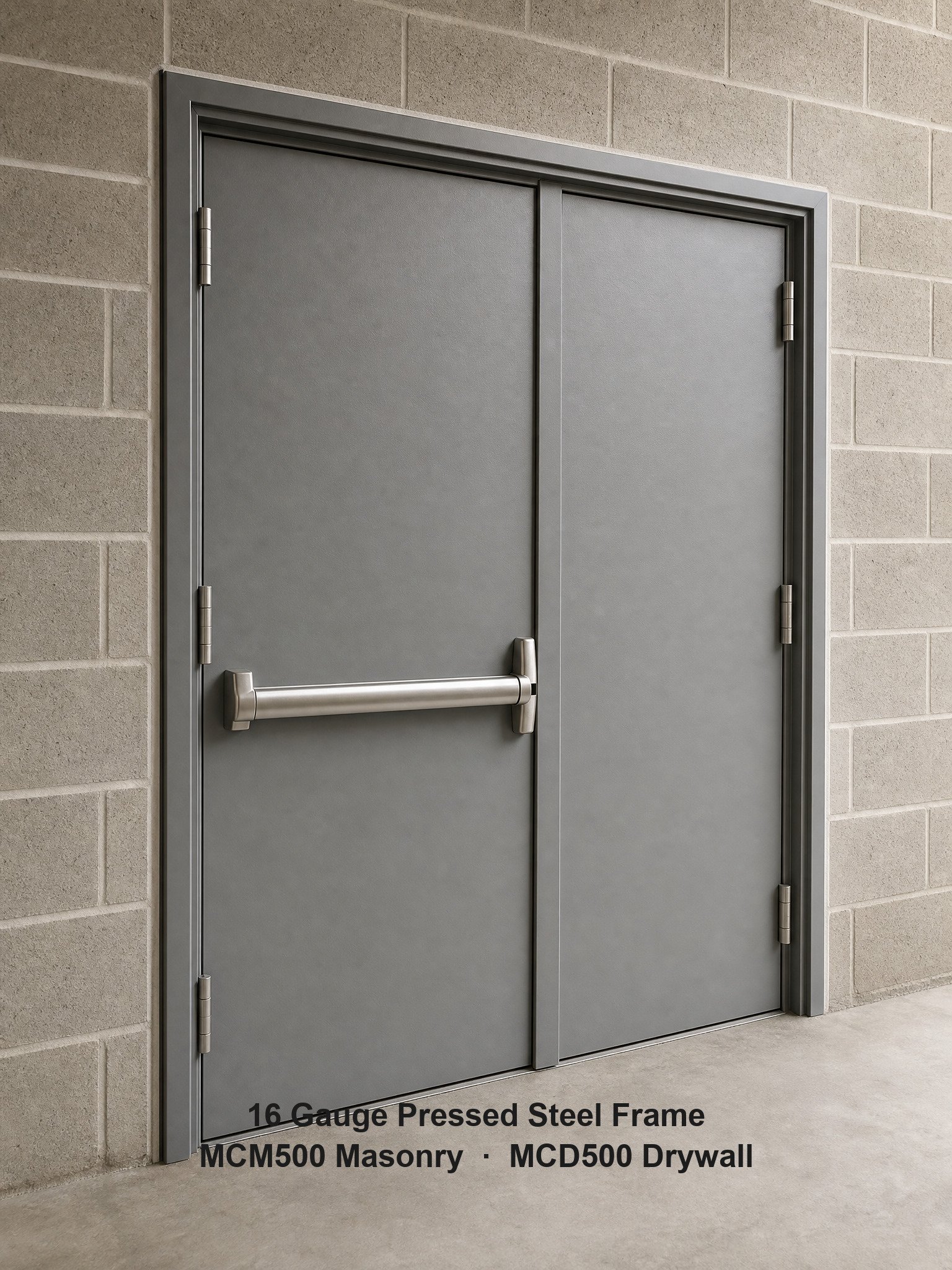 3Hour Fire Rated Double Leaf Steel Fire Door with Fire Rated Vision Panel for US Commercial Building Projects - Image 5