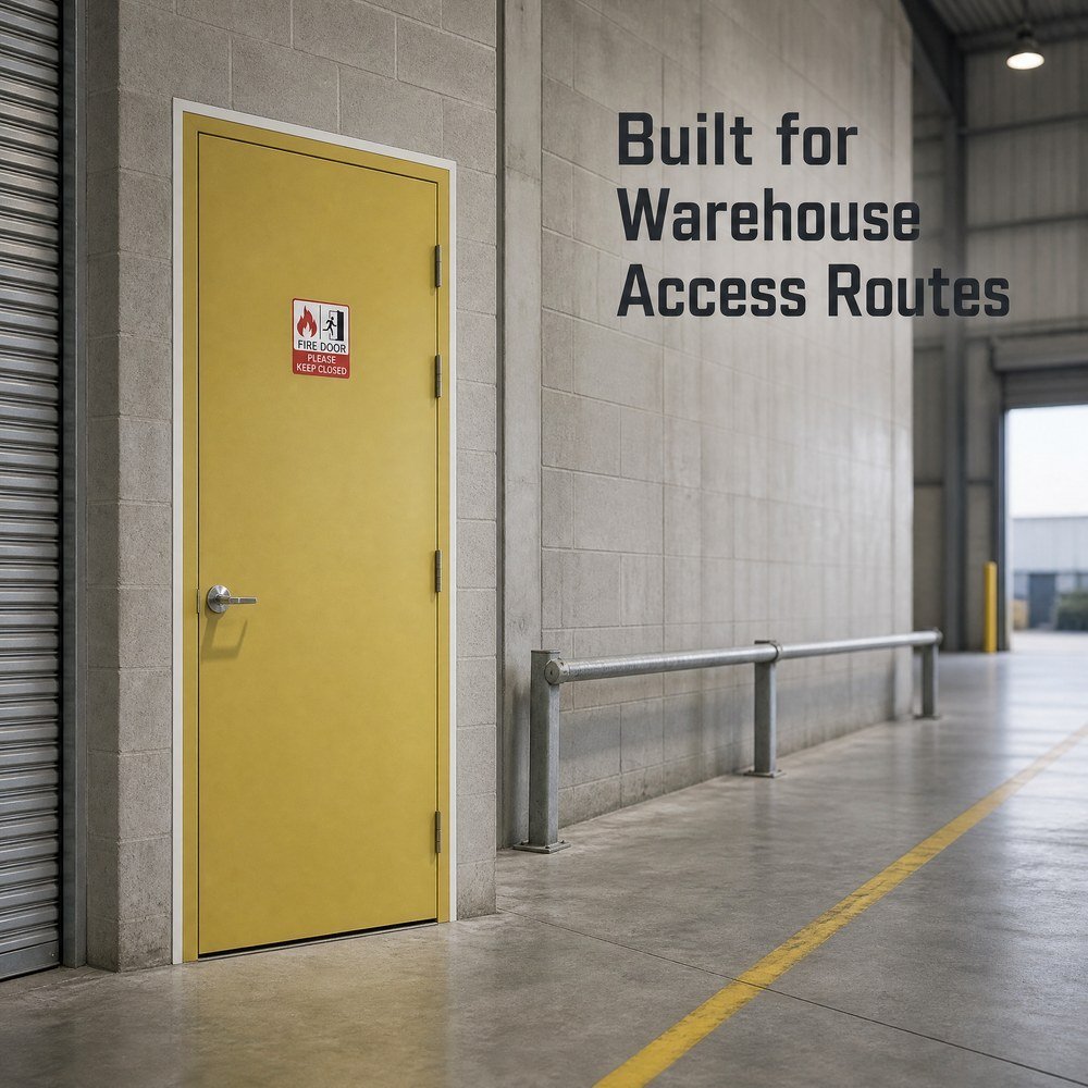 Steel Fire Door Double Leaf 60 90 180 Minute Fire Rated with Vision Panel for Warehouse Stairwell Parking Garage - Image 5