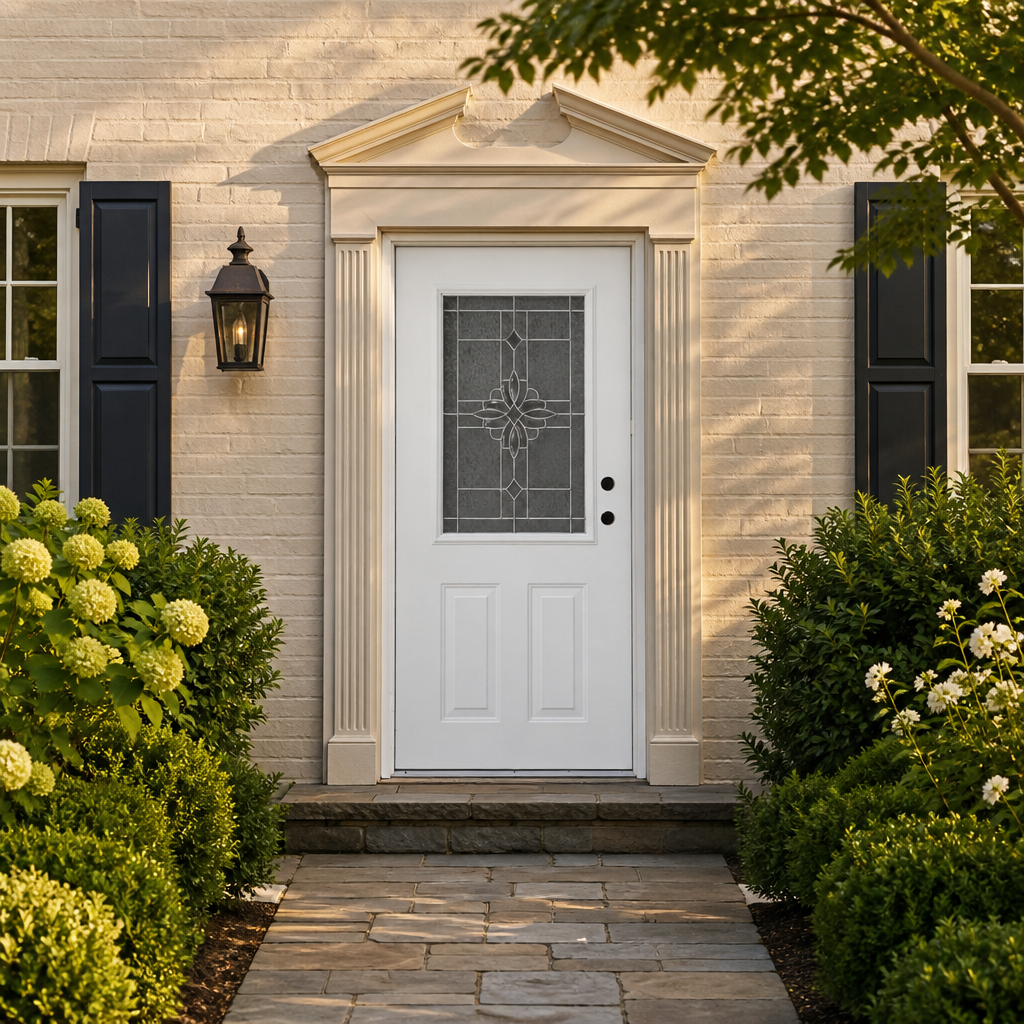 European Front Door Diamond Leaded Glass Insert Warp-Free Rot-Proof Thermally Broken Exterior Security Door - Image 5
