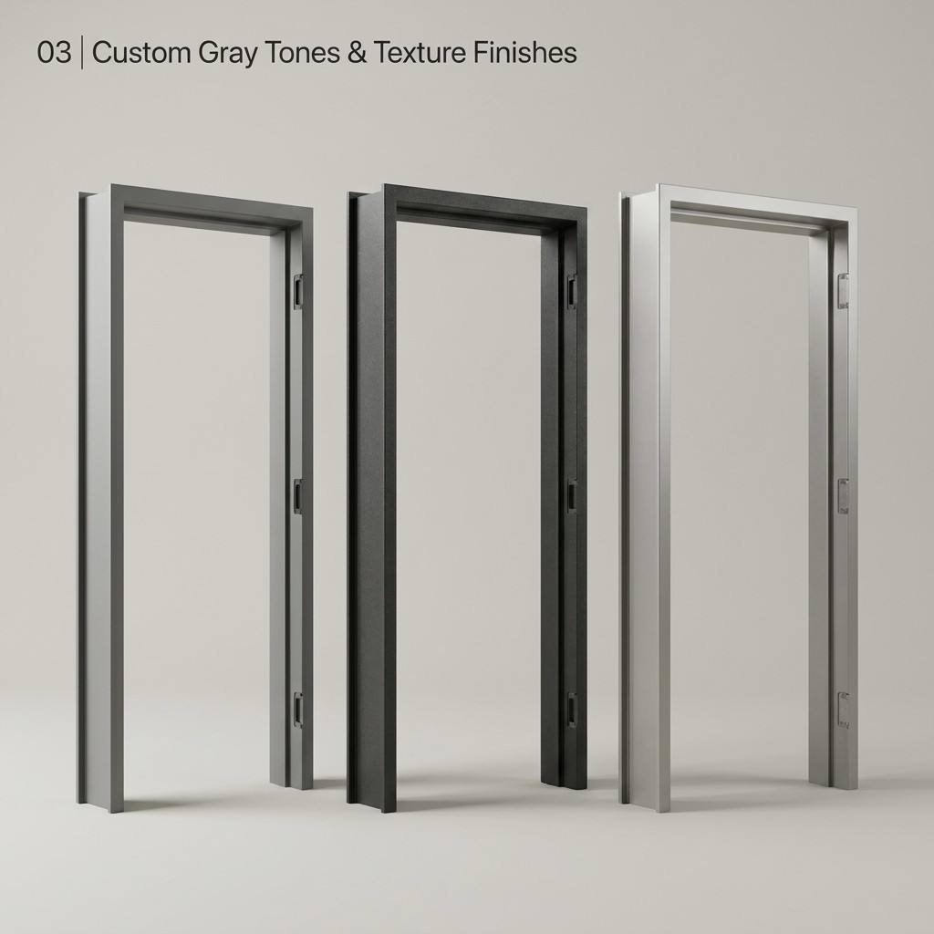 Doors Custom Profile Gray Fireproof Door Frame Manufacturer Wholesale Heavy Duty Metal Frames for Office Warehouse OEM/ODM - Image 5