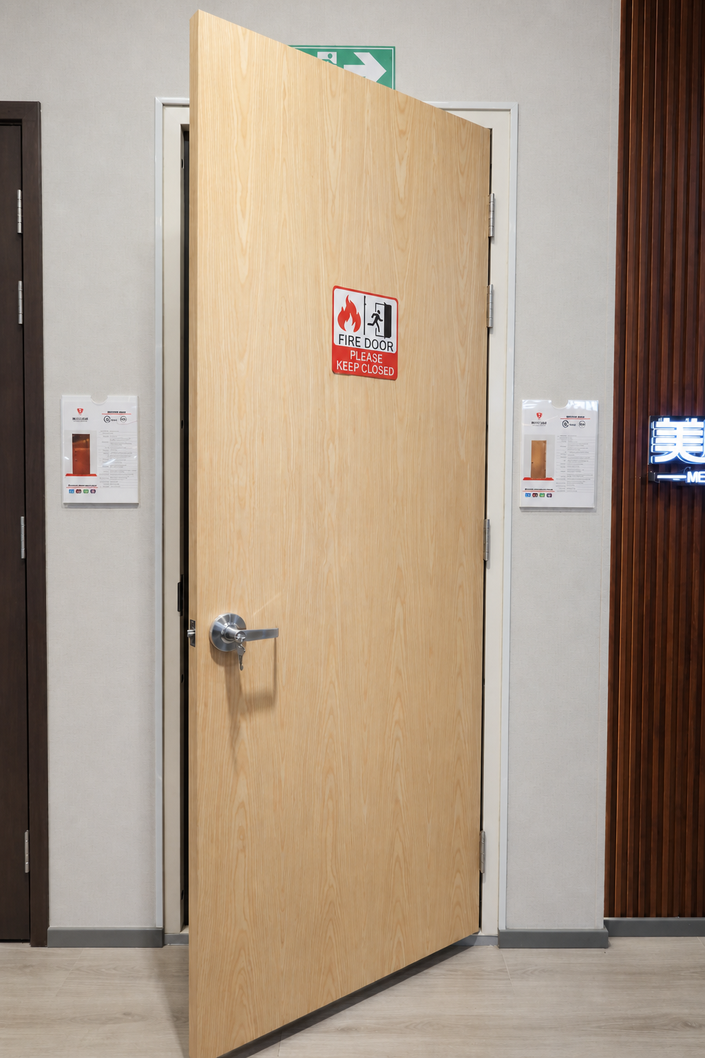 3 Hour Fire Rated Steel Door UL Listed Standard Pair Double Leaf 45mm Water Paint Finish Steel Fire Door Commercial - Image 5