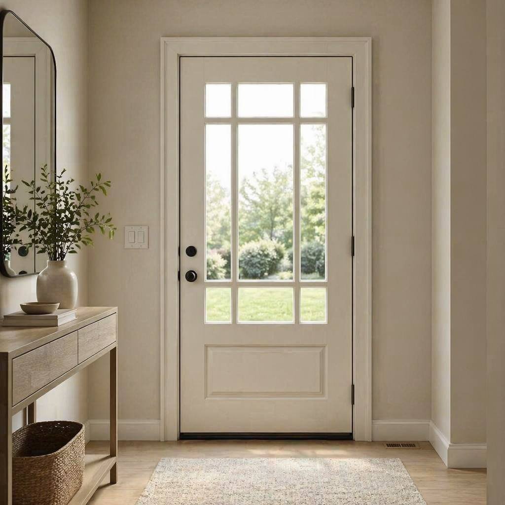 Modern Steel Residential Front Entry Door with Low-E Insulated Glass Energy Efficient Exterior House Door for US Home Project - Image 6
