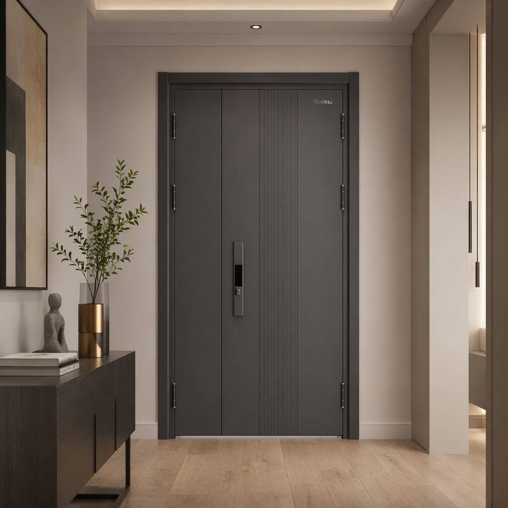Heavy Duty 180 Min Fireproof Steel Entry Door CE Certified Finished Outdoor Security Door Set with Integrated Pull Handle - Image 6