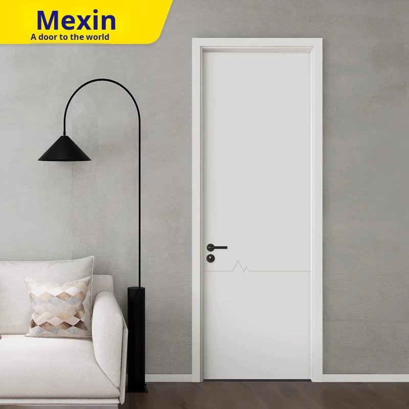 Modern Design Waterproof Solid Wood Interior Door Simple Style Custom Bedroom Wooden Door for Villa/Apartment 9445 - Image 6
