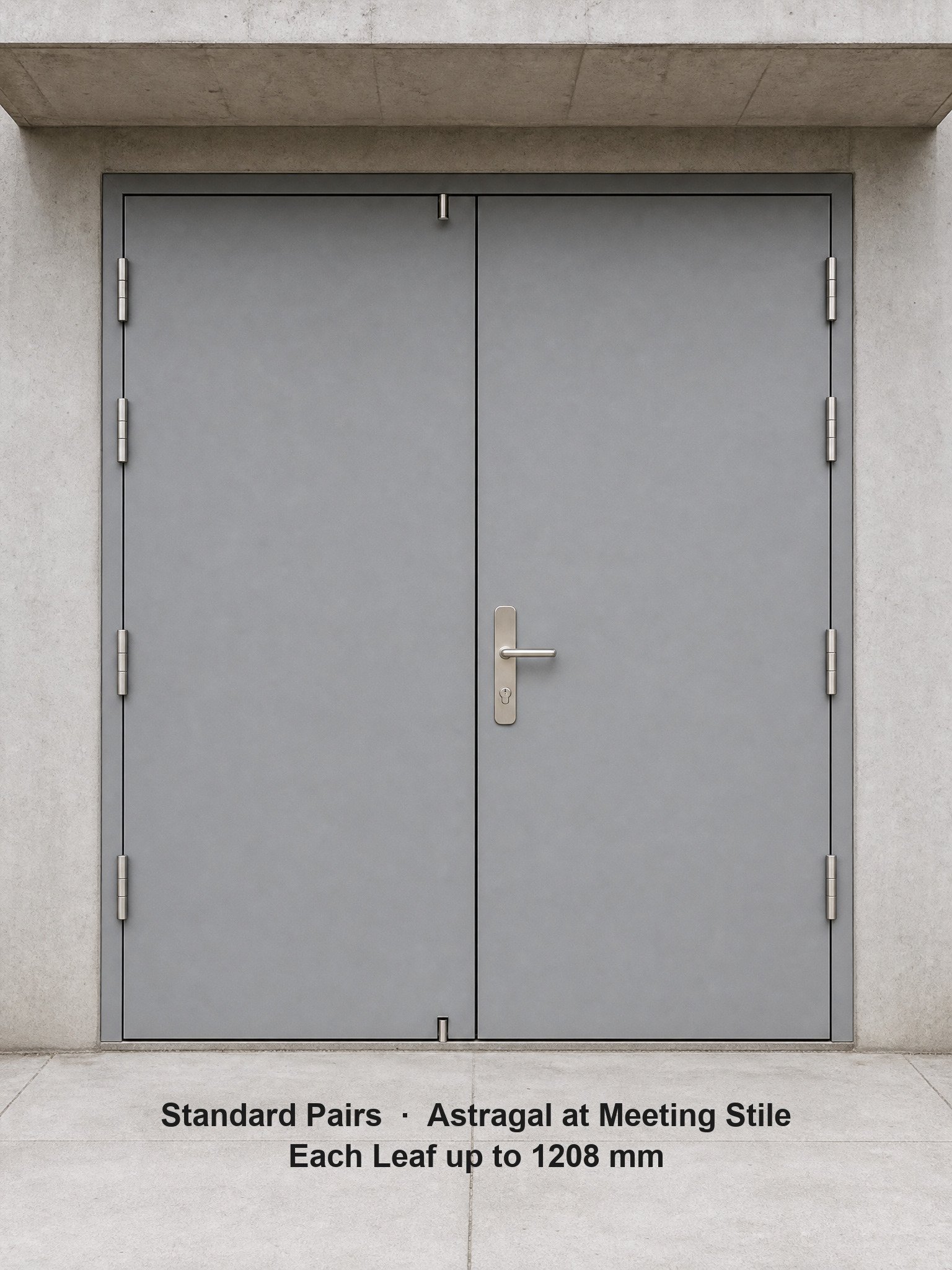 3Hour Fire Rated Double Leaf Steel Fire Door with Fire Rated Vision Panel for US Commercial Building Projects - Image 6