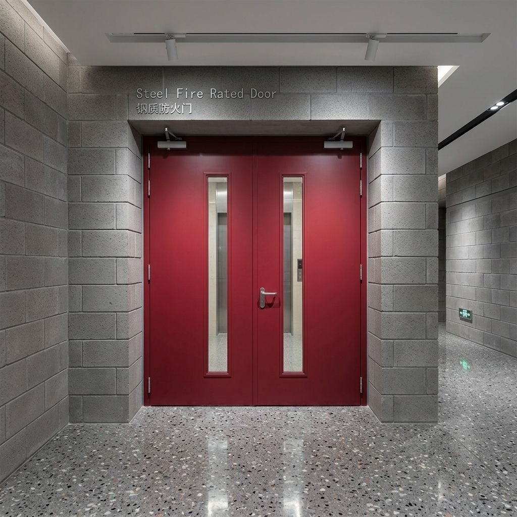 Doors Custom Commercial Double Fire Door Manufacturer Wholesale High Security Steel Exit Doors for School Warehouse - Image 6