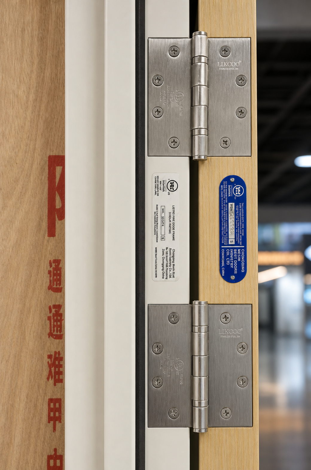 3 Hour Fire Rated Steel Door UL Listed Standard Pair Double Leaf 45mm Water Paint Finish Steel Fire Door Commercial - Image 6