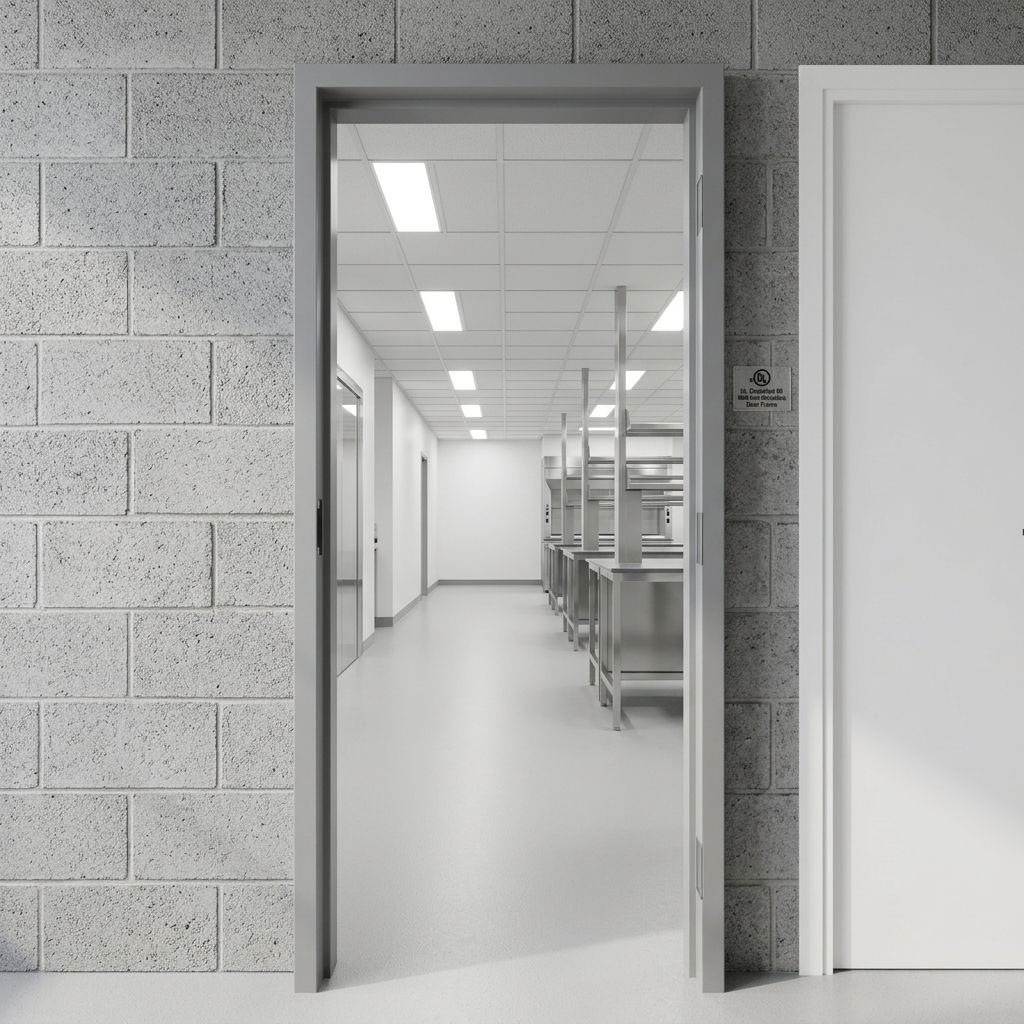 Doors Custom Profile Gray Fireproof Door Frame Manufacturer Wholesale Heavy Duty Metal Frames for Office Warehouse OEM/ODM - Image 6