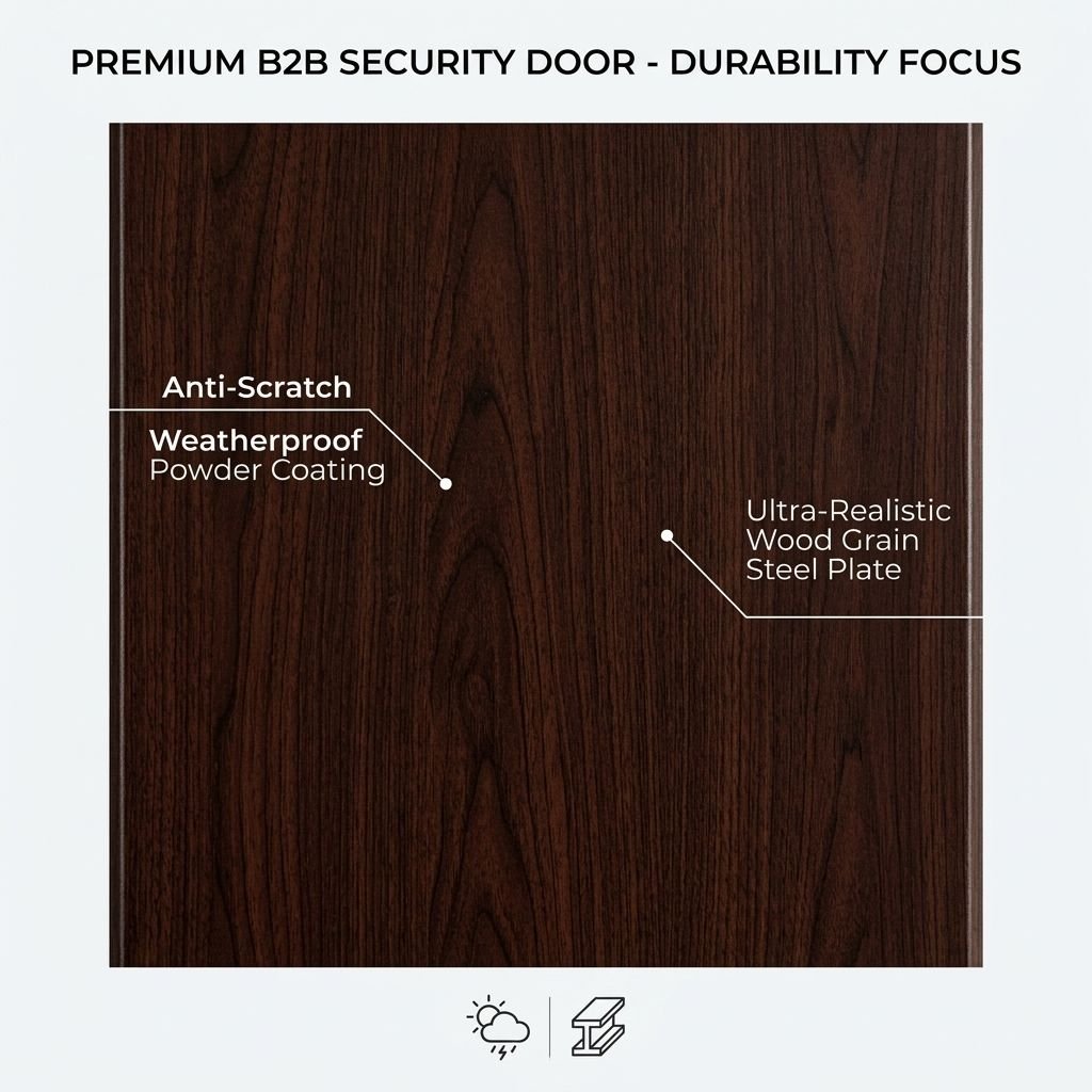 Wholesale European Design Main Entrance Door High Security 3H Fireproof Soundproof Armored Door Set OEM/ODM Factory Price - Image 6