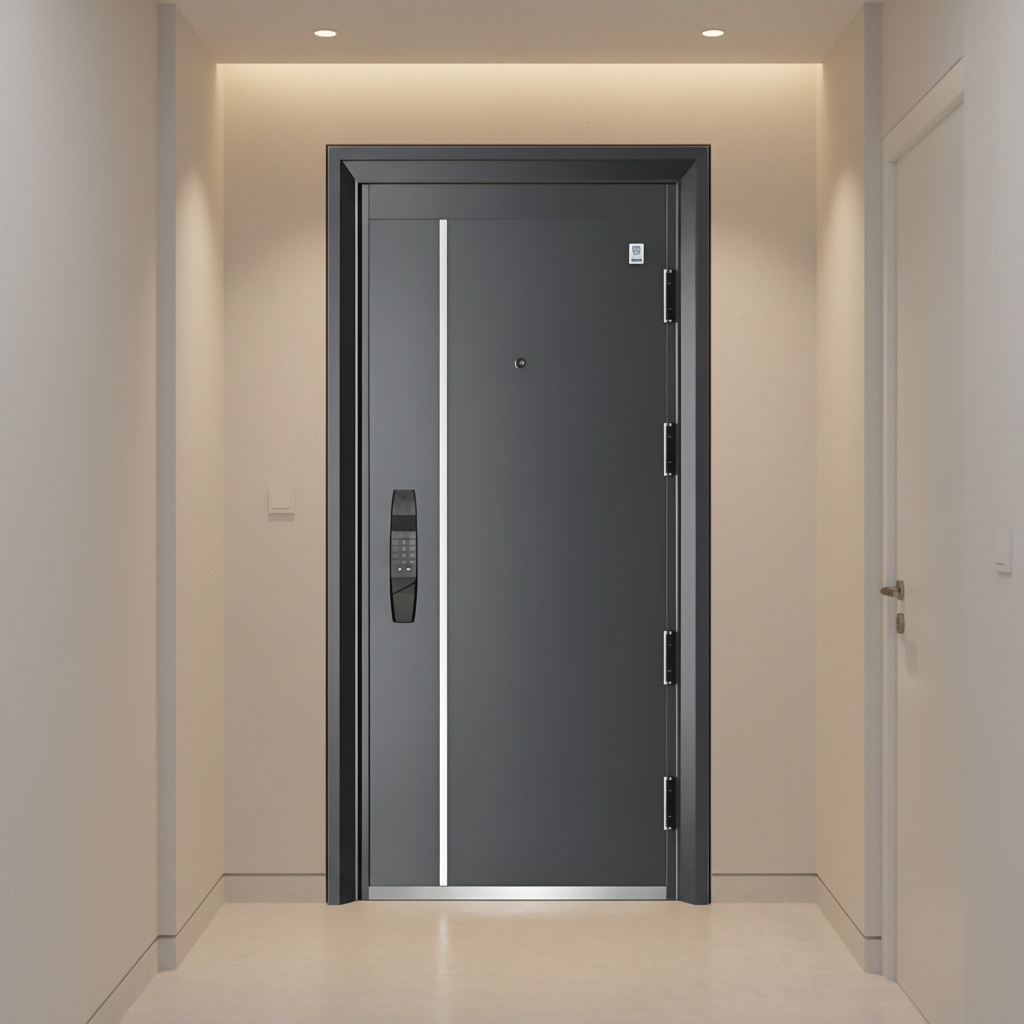 Modern Steel Security Door Anti-Theft Fire Rated Finished Outdoor Entrance Door for Home Apartment Factory Supply - Image 6