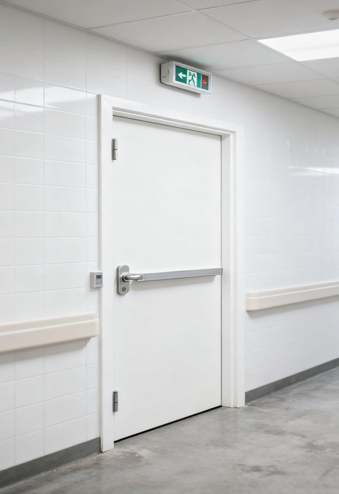 Factory Price ASTM AISI Standard Steel Fire Door - UL Approved Commercial Residential Building Fireproof Door with Panic Bar - Image 6