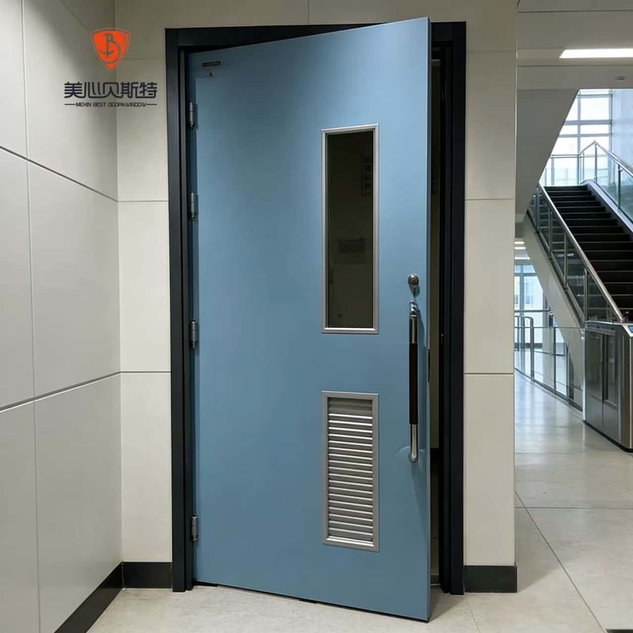 Customized Modern Design Steel Fire-Prevention Safety Doors for Hospital Shopping Mall Escape Routes Finished - Image 6