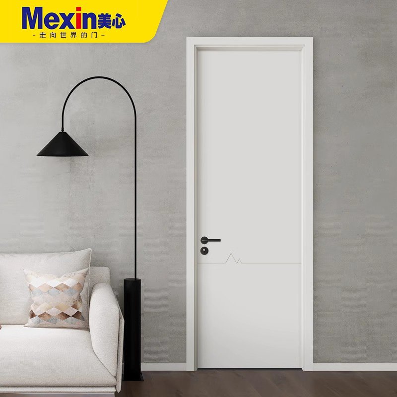 Modern Design Waterproof Solid Wood Interior Door Simple Style Custom Bedroom Wooden Door for Villa/Apartment 9445 - Image 7