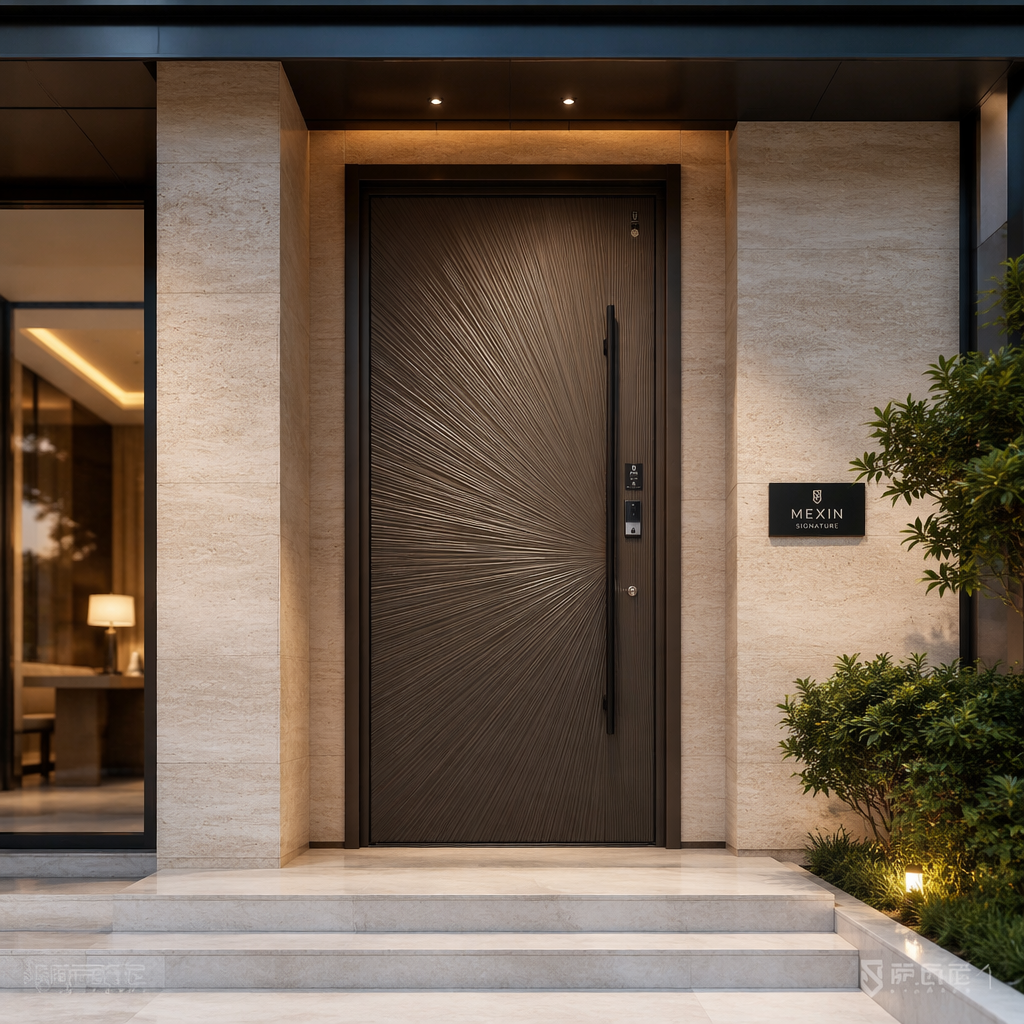Modern Anti-Theft Metal Entry Door Weather-Resistant Finished Cast Aluminum Front Door Reinforced Security System - Image 6