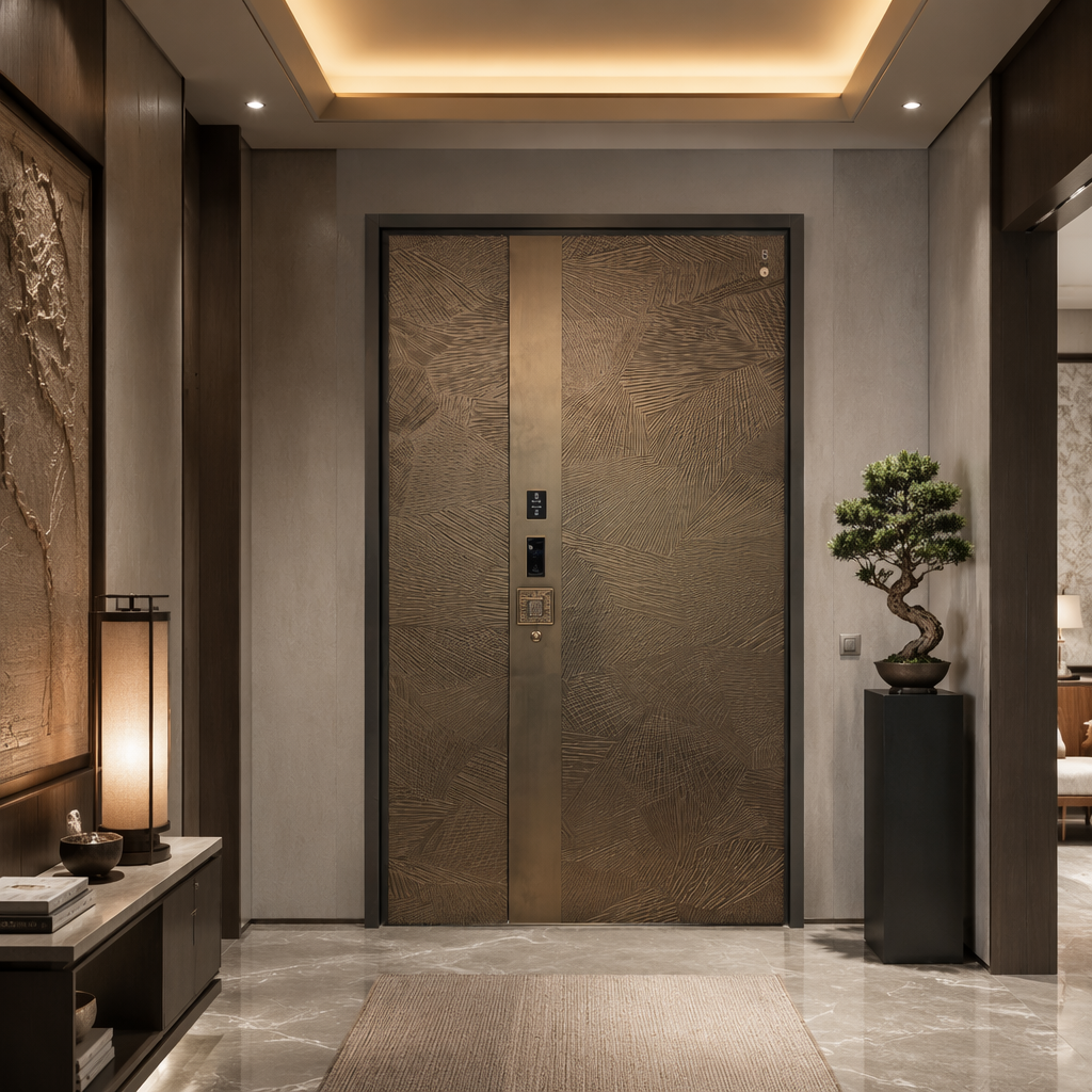Premium Cast Aluminum Security Entrance Door for Luxury Villa Smart 3D Face Recognition Biometric Anti-Theft Door - Image 6