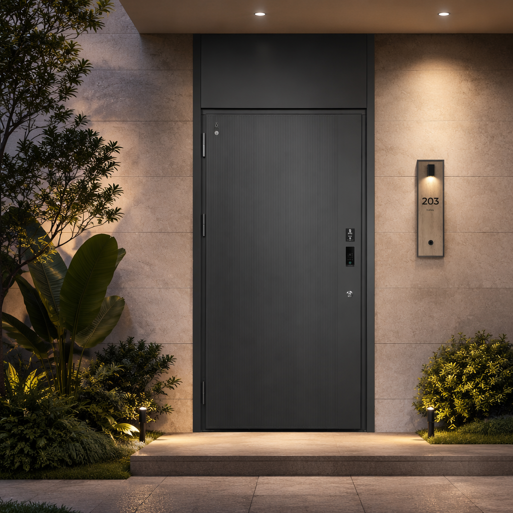Premium Cast Aluminum Security Entrance Door Modern Luxury Villa Main Entry Door with Smart Biometric Lock - Image 6