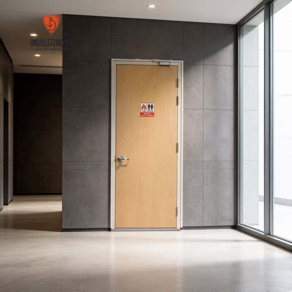 Fire Rated Steel Fireproof Emergency Exit Door with Push Bar Modern Design for Apartment Workshop Warehouse Use - Image 5